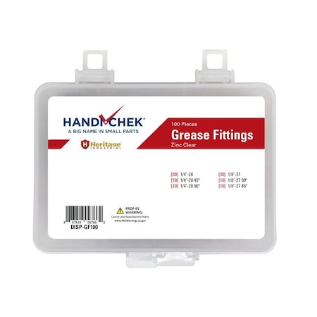 Heritage Industrial Grease Fittings Standard Assort, 100 pcs DISP-GF100